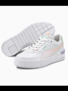NEW Puma Cali Sport Pastel - White/Elektro Peach (8)